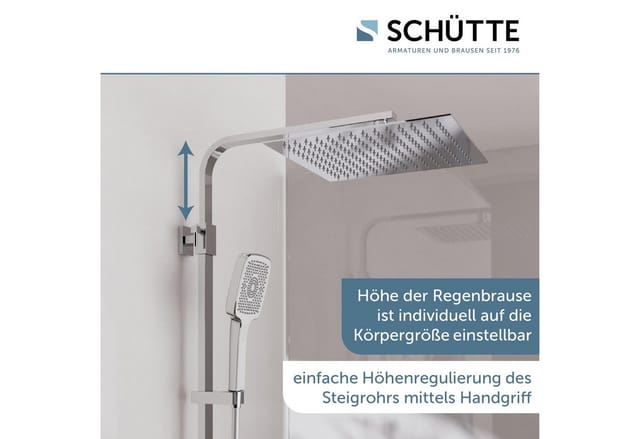 Schütte Überkopf-Brauseset Ocean mit Thermostat-Ablage Chrom-Weiß