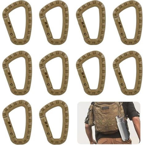 10 Stück Kunststoffkarabiner, Taktische Karabiner, Kleine Karabiner, Kletterclips, D-förmige Kunststoffkarabiner, Zum Wandern Und Für Andere Outdoor-aktivitäten