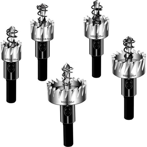 5 Hss4341 Lochsägen – Hartmetallbohrer – Edelstahlkernbohrer – Durchmesser 16–30 Mm – Silber – Profiqualität