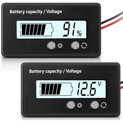 Dc 12v 24v 36v 48v 60v 72v 84v Batteriemessgerät Mit Alarm, Fronteinstellung Und Schlüsselschalter, Anzeige Der Blei-säure-batteriekapazität Und -spannung Sowie Batterieanzeige (weiß)