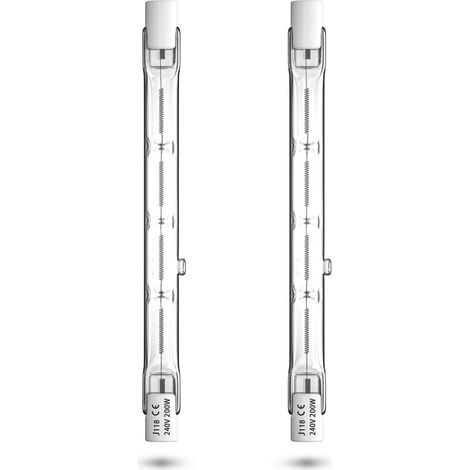 200w R7s 118mm Lineare Halogenlampe, J118 Dimmbar 3900lm Warmweiß 2800k Halogen-stiftlampe Für Zuhause, Arbeit, Sicherheit, Straßenbeleuchtung Usw. (2 Stück)