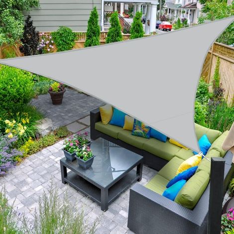 Ymyny Dreieckiges Sonnensegel 4x4x4m Uv-beständig Für Terrasse, Garten Und Außenbereich - Grau