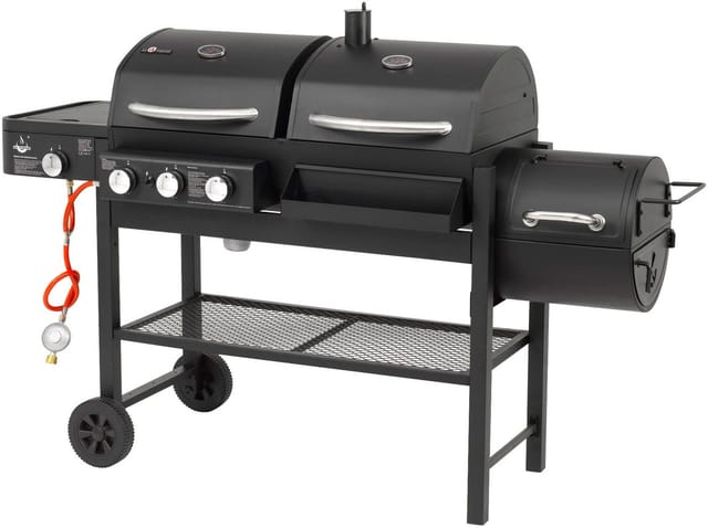 El Fuego Gas-Kohle-Kombigrill 3in1 Sierra 3 Brenner und Seitenbrenner Schwarz