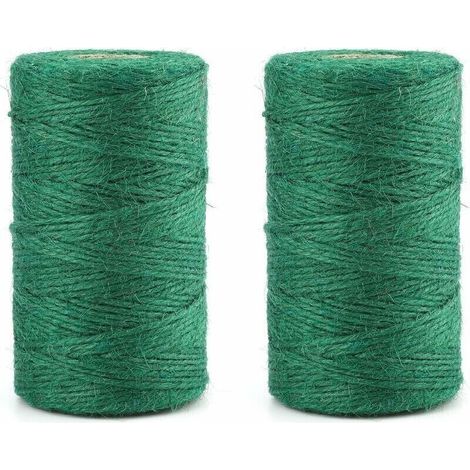 Set Mit 2 X 100 M Grüner Jute-gartenschnur Für Gartenarbeit, Floristik Und Zum Gruppieren