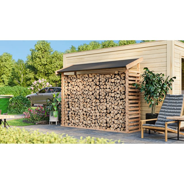 Karibu Kaminholzunterstand 2 Naturbelassen 183,8 x 226,2 x 60,4 cm