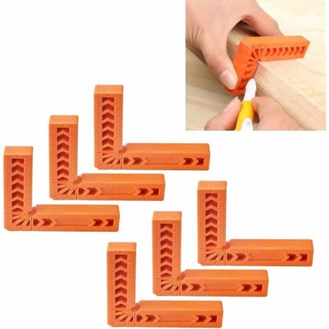 6 Stück Abs-positionierwinkel, 100 Mm, Rechtwinklige Klemmen, 90°-winkelpositionierung, Robust Und Tragbar, Für Kisten, Schubladen, Schränke, Rahmen Und Möbel – Orange