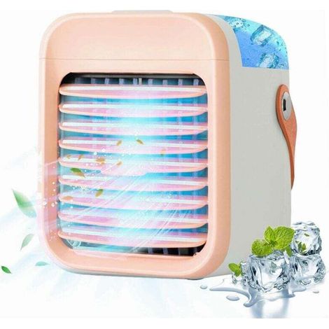 Ymyny Tragbare Klimaanlage, 5-in-1 Mini-luftkühler, Luftbefeuchter, Luftreiniger, Nachtlicht, Aromadiffusor, Für Zuhause, Büro, Outdoor (pink) [energieklasse A++]