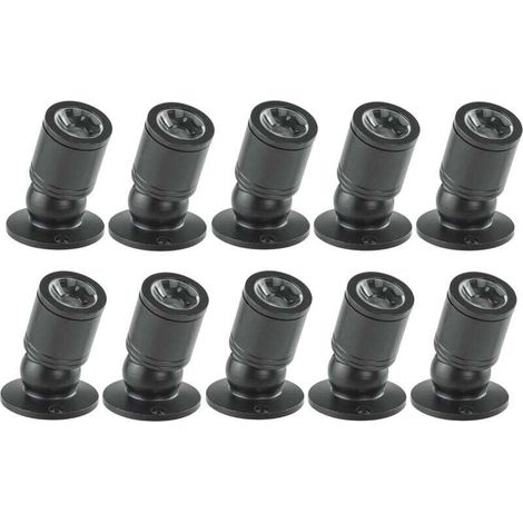 10er-pack Ulisem Mini-led-strahler, 1 W, Einbau, Mit Treiber, 100–265 V Wechselstrom, Für Zuhause, Keller, Schmuckkästchen, Wohnzimmer, Kleiderschrank [energieklasse A+] (schwarz, Warmweiß)