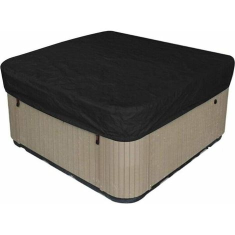 Ymyny Quadratische Poolabdeckung, Sonnenschutz Für Pools, Elastischer Saum Mit Kordelzug, Wasserdichte Spa-abdeckung, Schutzabdeckung Für Außenpools, Schwarz, 218 X 218 X 30 Cm