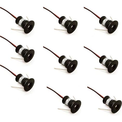 Ymyny Schwarze 9er-pack Mini-led-spots 12v 1w Einbau-deckenspots Für Küche, Treppenhaus, Schrank, Flur, Diy-beleuchtung, Warmweiß, Kaltweiß, Vitrine, Kleiderschrank, Kleine Decken, Ip65, 3.000.000, 12