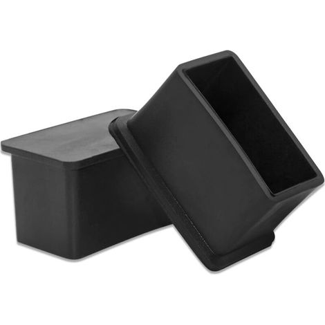 Beijiyi – 16er-pack Rechteckige, Flexible Stuhl-/tischbeinkappen Aus Weichem Pvc – Passend Für 20 X 40 Mm Stuhl-/tischbeine – Schützt Vor Kratzern Und Geräuschen – Schwarz