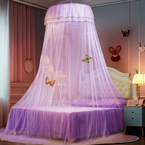 Moskitonetz-himmelbett, Prinzessinnen-bettzelt, Großes Moskitonetz, Insektenschutz Für Betten Im Innen- Und Außenbereich, Lila