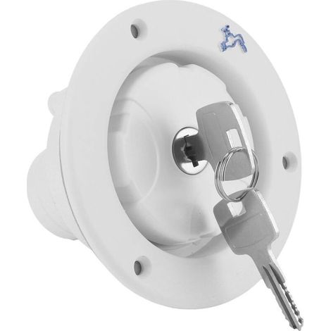 Abschließbarer, Wasserdichter 80-mm-wassereinlass Mit 2 Schlüsseln, Passend Für 38-mm-wasserleitungen Und 30–40-mm-türplatten Für Wohnmobile, Campervans, Anhänger, Wohnwagen Und Boote
