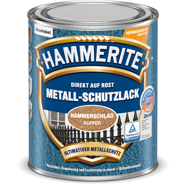 Hammerite Metall-Schutzlack Kupfer Hammerschlag 750 ml