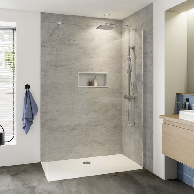 Breuer Walk-In Duschwand Panorama Chrom Klarglas inkl. CER+ 100 cm