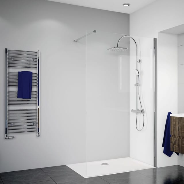 Breuer Walk-In Duschwand Panorama Chrom Klarglas inkl. CER+ 140 cm