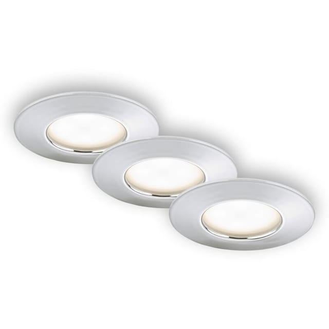 Briloner LED-Einbauleuchte Attach 3er-Set starr Chrom
