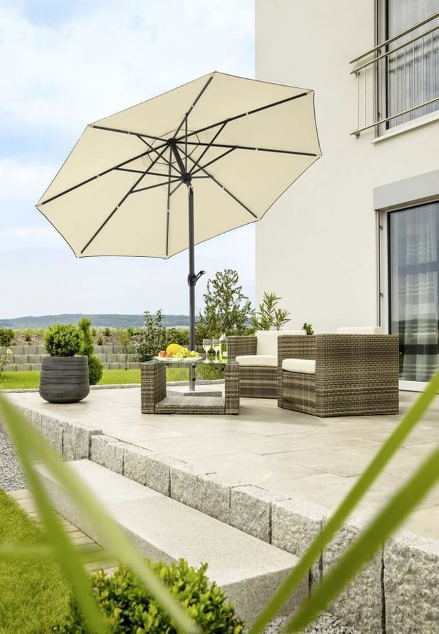 Schneider Marktschirm Adria Ø 300 cm Natur mit Knickfunktion
