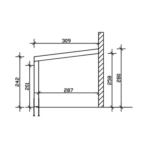 Skan Holz Terrassenüberdachung Novara 450 cm x 309 cm unbehandelt