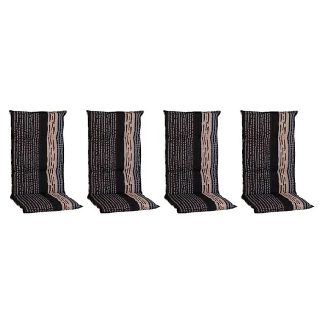 Beo Sitzauflage Hochlehner Bangui 4er-Set gestreift Grau-Ecru