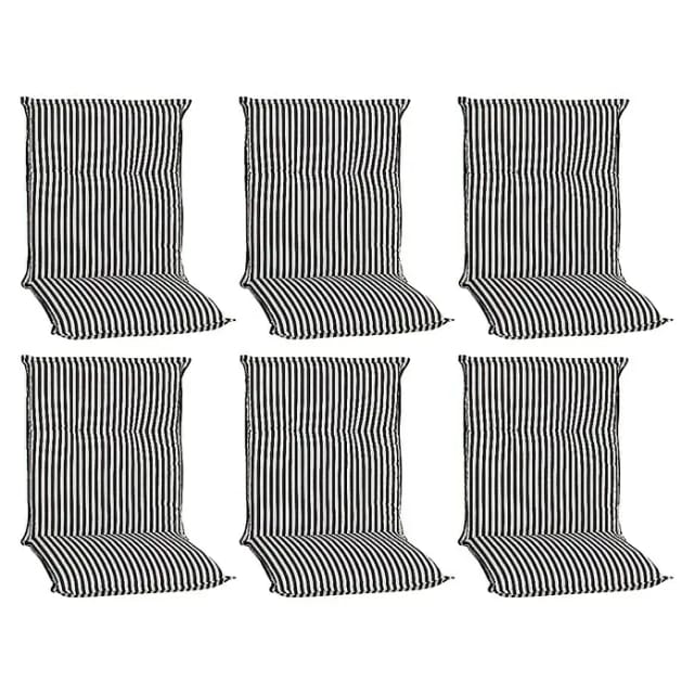 Beo Sitzauflage Niedriglehner Tupelo 6er Set Schwarz-Weiß