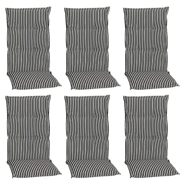 Beo Sitzauflage Hochlehner Tupelo 6er Set Schwarz-Weiß