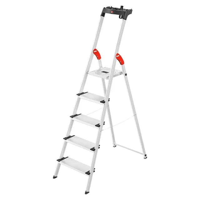 Hailo Alu-Haushaltsleiter XXL L80 Comfortline 5-stufig