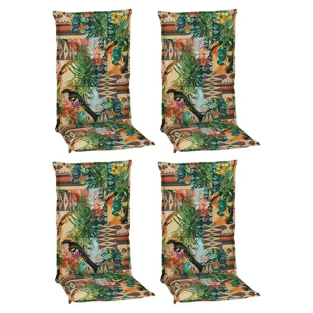 Beo Sitzauflage Hochlehner Texas 4er Set mit Dschungel Design