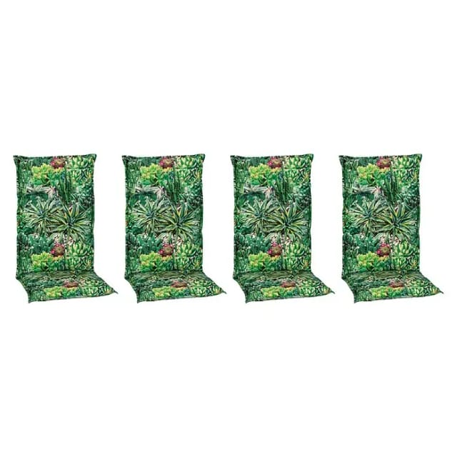 Beo Sitzauflage Hochlehner Tegernsee 4er-Set mit Kaktuslandschaft-Design