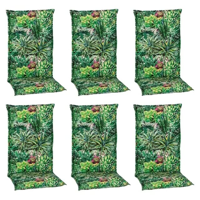 Beo Sitzauflage Hochlehner Tegernsee 6er-Set mit Kaktuslandschaft-Design