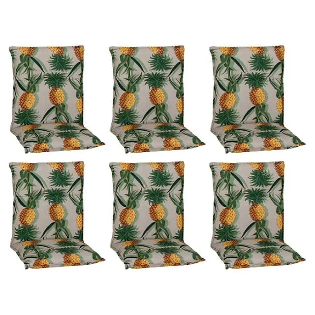 Beo Sitzauflage Niedriglehner Treffelstein 6er-Set Ananas-Motiv