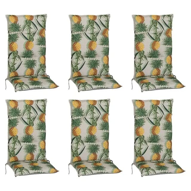 Beo Sitzauflage Hochlehner Treffelstein 6er-Set Ananas- Motiv