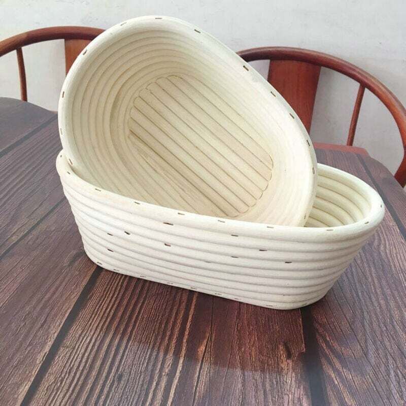 23 Cm Ovales Brotheber-set Aus Rattan Mit Schaber, Stofffutter Und Bürste Für Das Backen Zu Hause