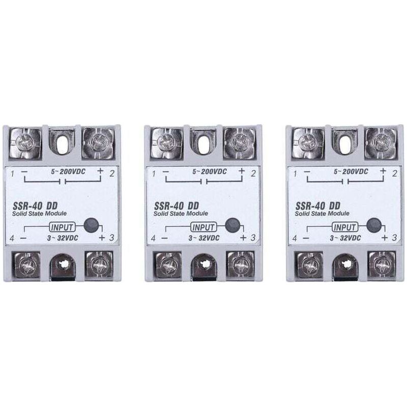 3 Einphasige Dc/dc-halbleiterrelais Ssr-40dd 40a Weiß/silber Für Leistungssteuerung