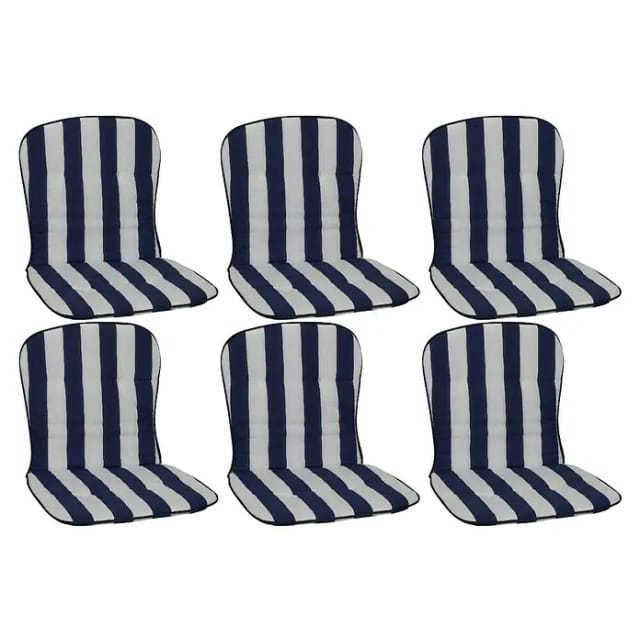 Beo Sitzauflage Niedriglehner Mono 6er-Set Blau-Weiß gestreift