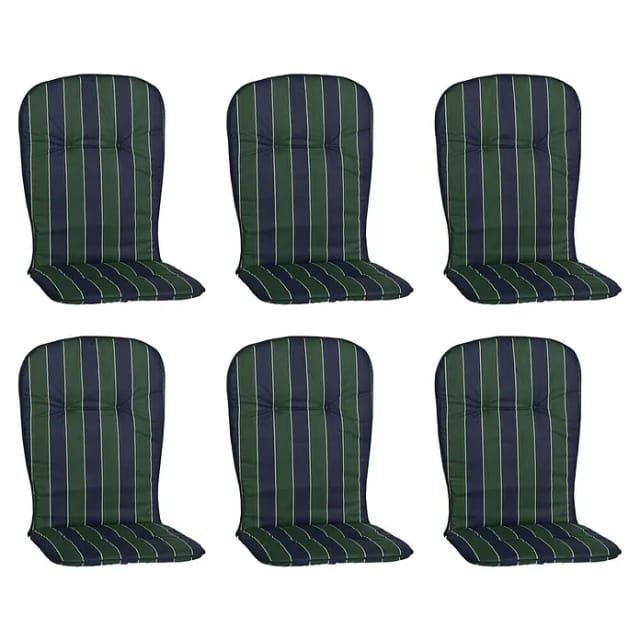 Beo Sitzauflage Hochlehner Mono 6er-Set Grün-Blau gestreift