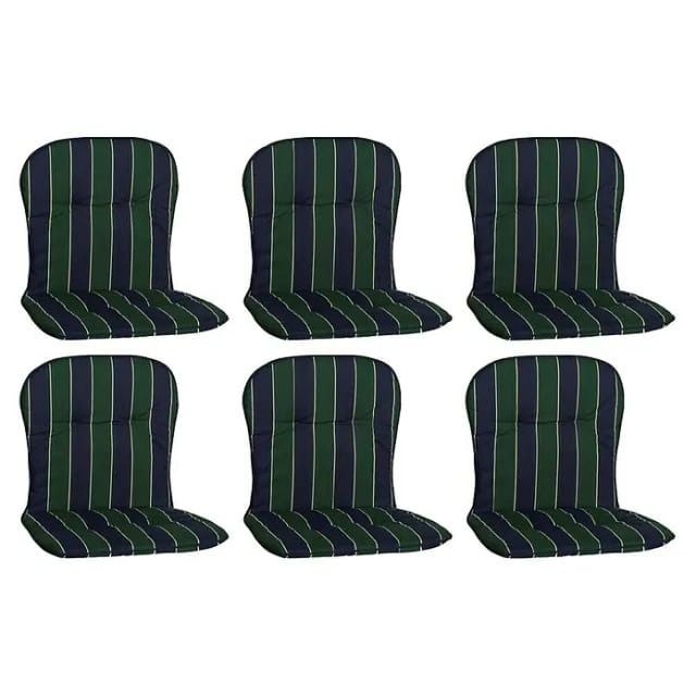 Beo Sitzauflage Niedriglehner Mono 6er-Set Grün-Blau gestreift