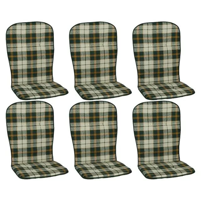 Beo Sitzauflage Hochlehner Mono 6er-Set Grün kariert