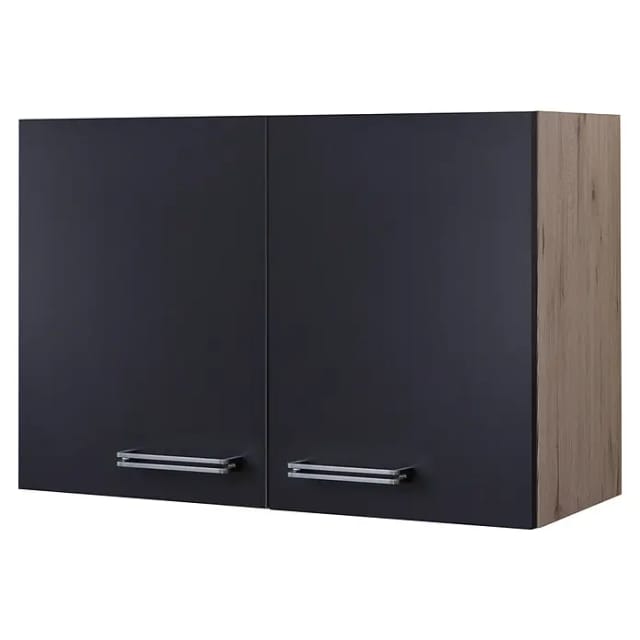 Flex-Well Exclusiv Küchen-Hängeschrank Lara 80 cm Anthrazit-San Remo Eiche