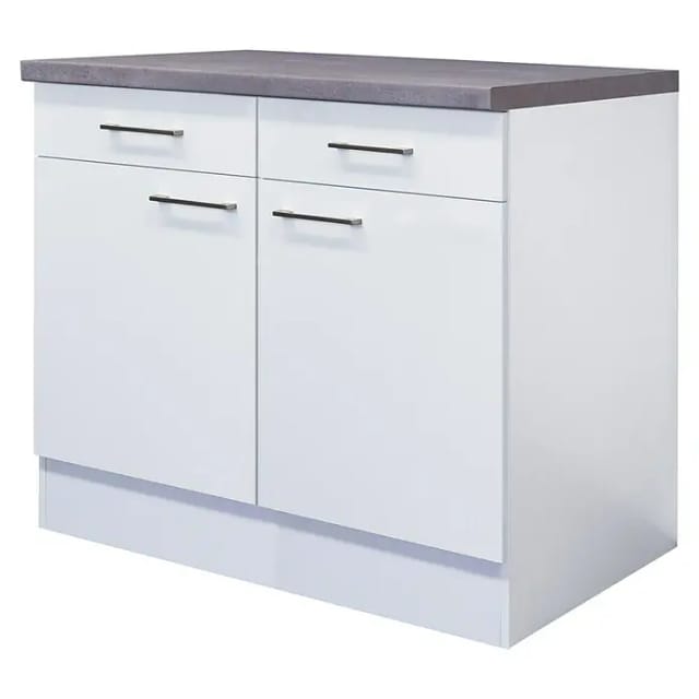 Flex-Well Exclusiv Küchen-Unterschrank Joelina 100 cm Weiß