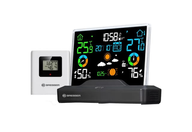 Bresser Funk-Wetterstation mit Rahmenlosem Display Schwarz