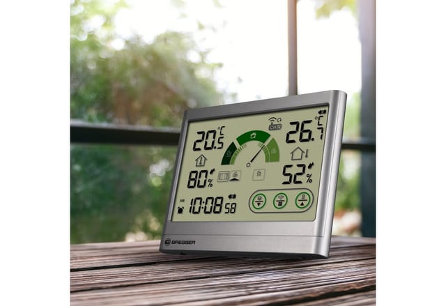 Bresser Thermo-Hygrometer mit Lüftungsempfehlung VentAir H Anthrazit