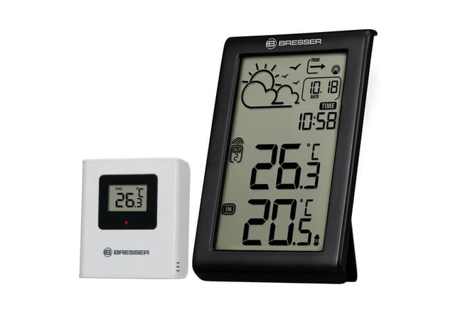 Bresser Wetterstation Meteo Temp W mit DCF-Funksignal Schwarz