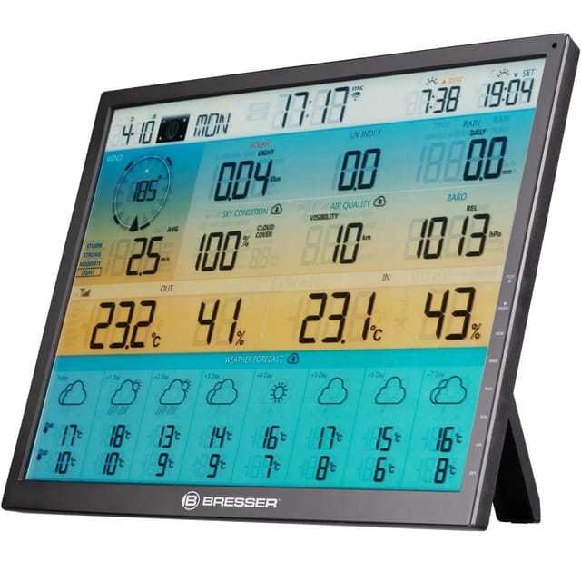 Bresser Solar-WLAN-Wetterstation 4CAST XL 7-in-1 Schwarz