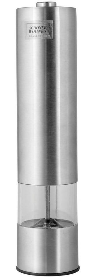 Schöner Wohnen Salz- und Pfeffermühle Mikela Elektrisch Silber Matt