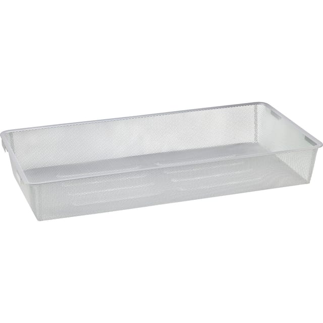 Metall-Drahtgitterkorb 12 cm x 39 cm x 80 cm Alu-Weiß