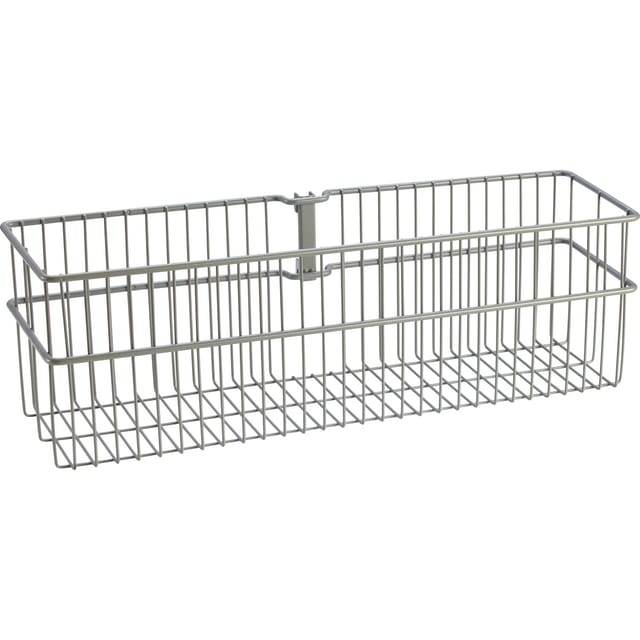 Metall-Drahtkorb 2-reihig 13,5 cm x 43,5 cm Weiß-Alu