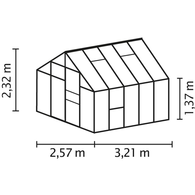 Vitavia Gewächshaus Meridian 1 8300 HKP 6mm Alu