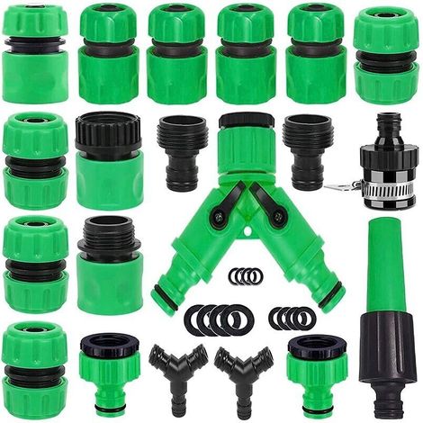 Gartenschlauch-anschlussset, 3 Wasserhahnanschlüsse, Schnellkupplungen, Reparaturset Für Verbindungsstücke, Bewässerungszubehör, Grün