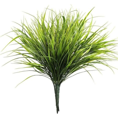 6 Künstliche Kunststoffsträucher, 37 Cm, Grüne Künstliche Weizengraspflanzen Für Garten, Esstisch, Küche Und Büro